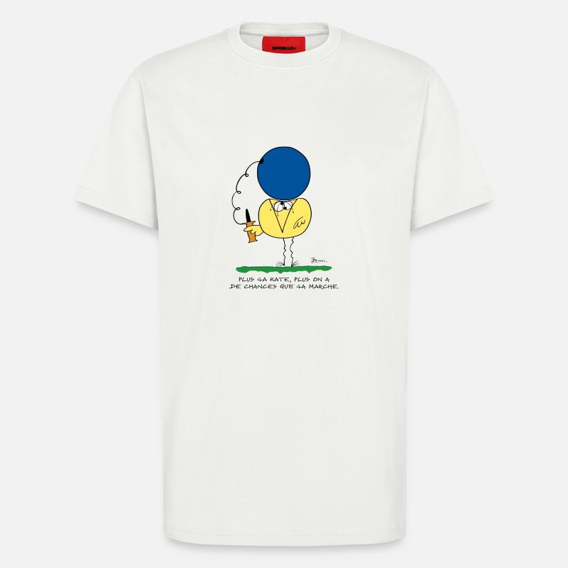 Plus ça rate, plus ça marche - T-shirt bio décontracté fabriqué en UE - OFF WHITE