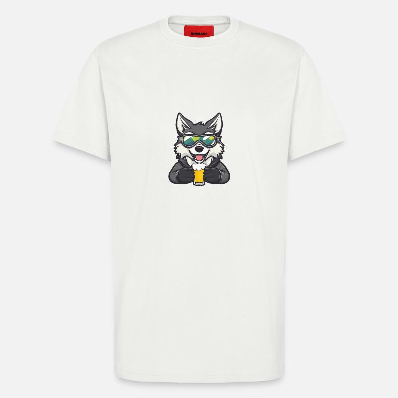Wolf Après-Ski Beer - T-Shirt - made by SPREAD - OFF WHITE