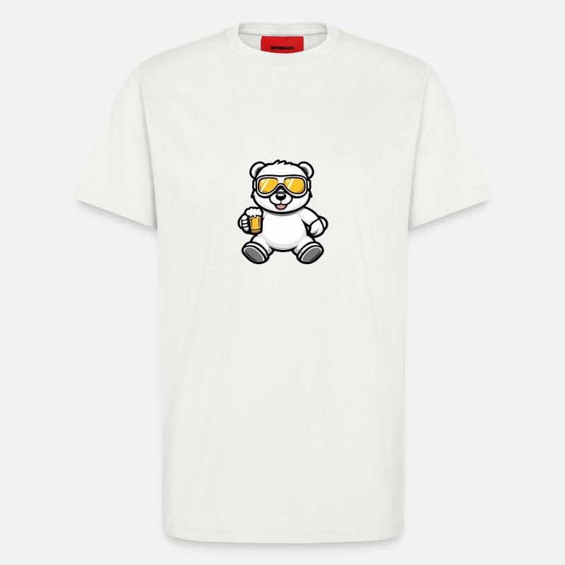 Bär Apres Ski Bier Comic - T-Shirt - made by SPREAD - OFF WHITE