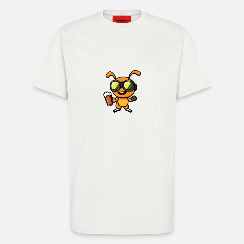 Ameise Apres Ski Bier Comic - T-Shirt - made by SPREAD - OFF WHITE