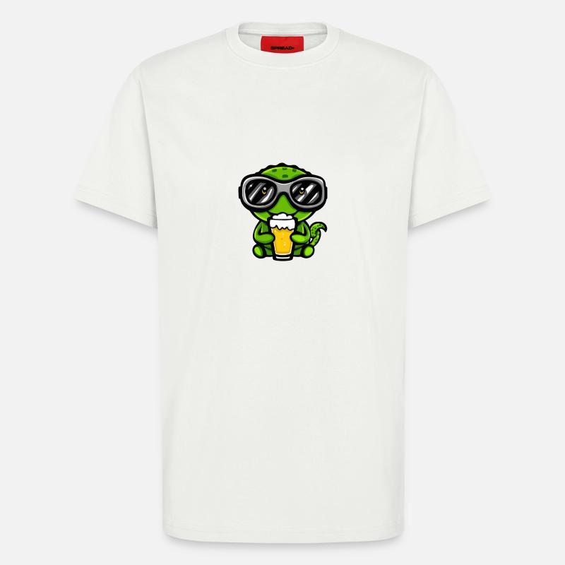 Chameleon Apres Ski Bier Comic - T-Shirt - made by SPREAD - OFF WHITE