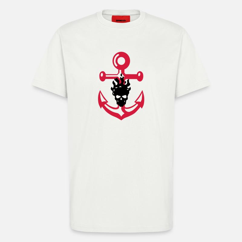 Anker und Schädel - T-Shirt - made by SPREAD - OFF WHITE