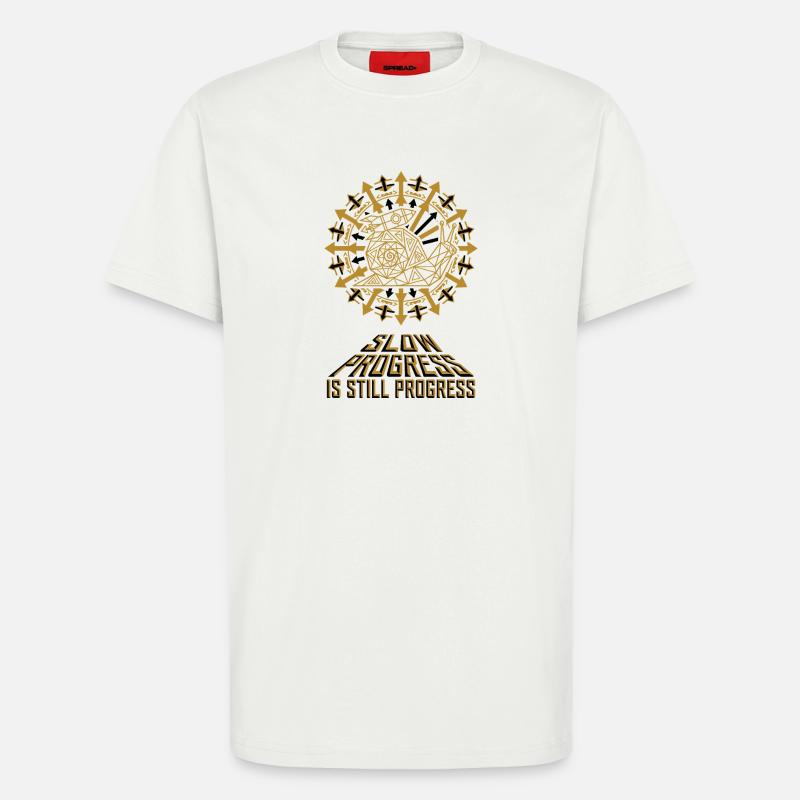 Escargot Fusée à Progrès Lent - T-shirt bio décontracté fabriqué en UE - OFF WHITE