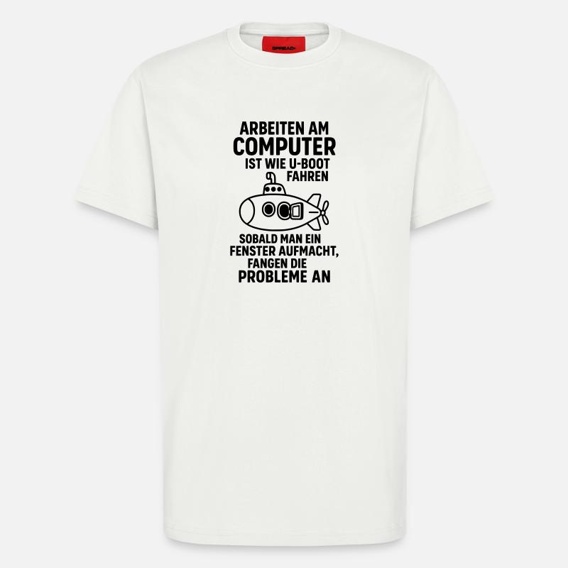 Computer Joke Problems Open Window Submarine - T-Shirt - made by SPREAD - OFF WHITE