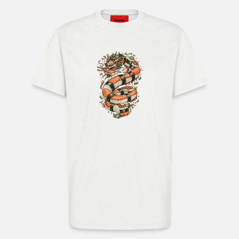 Drachen-Sushi-Spule - T-Shirt - made by SPREAD - OFF WHITE