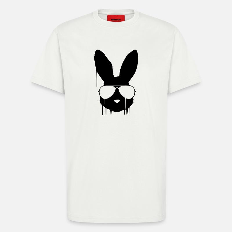 Graffiti des lunettes de lapin cool - T-shirt bio décontracté fabriqué en UE - OFF WHITE
