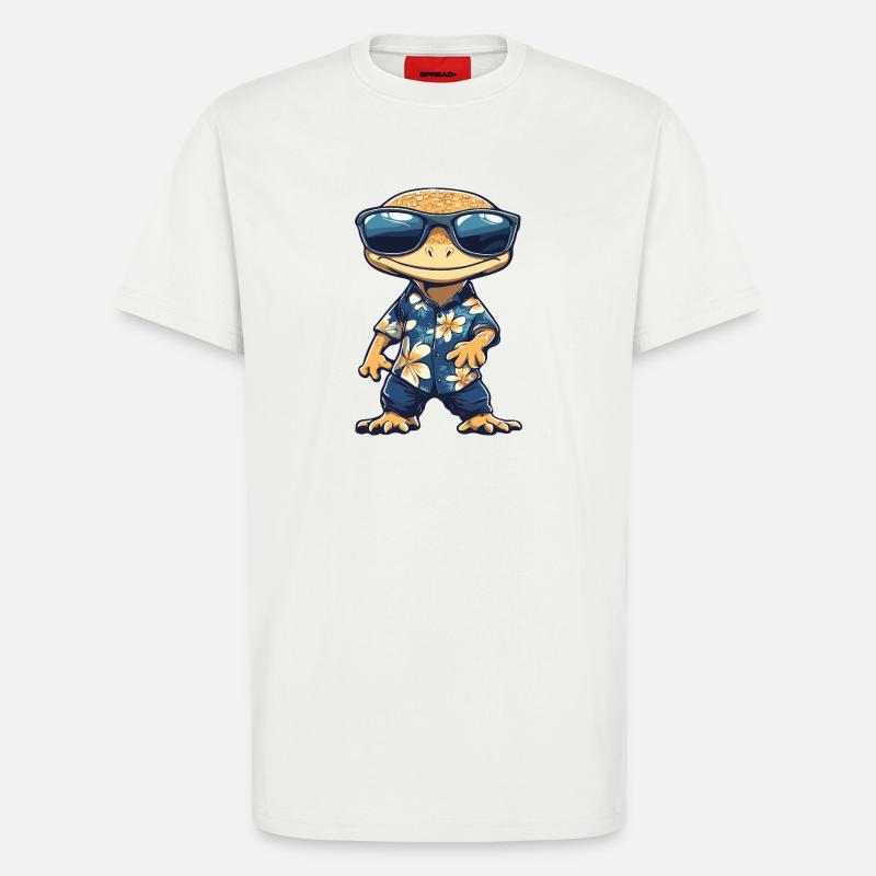Lizard Comic Vacation - T-Shirt - made by SPREAD - OFF WHITE