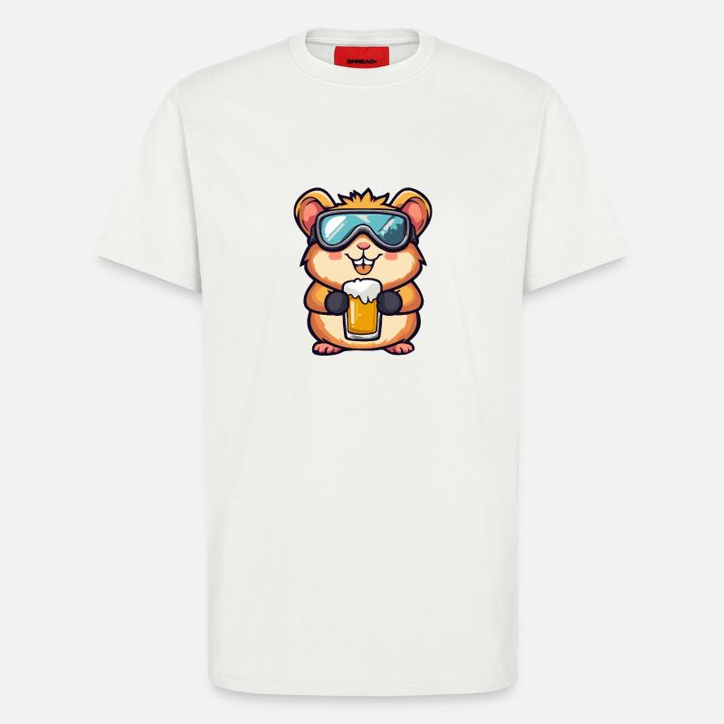 Hamster Apres Ski Bier Comic - T-Shirt - made by SPREAD - OFF WHITE