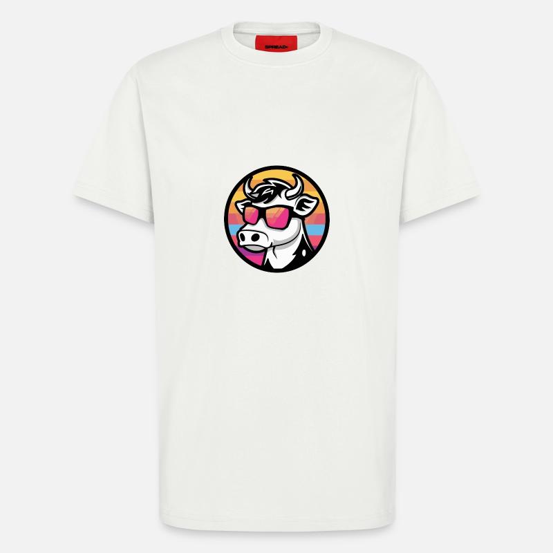 Kuh Comic Cool Sommer - T-Shirt - made by SPREAD - OFF WHITE