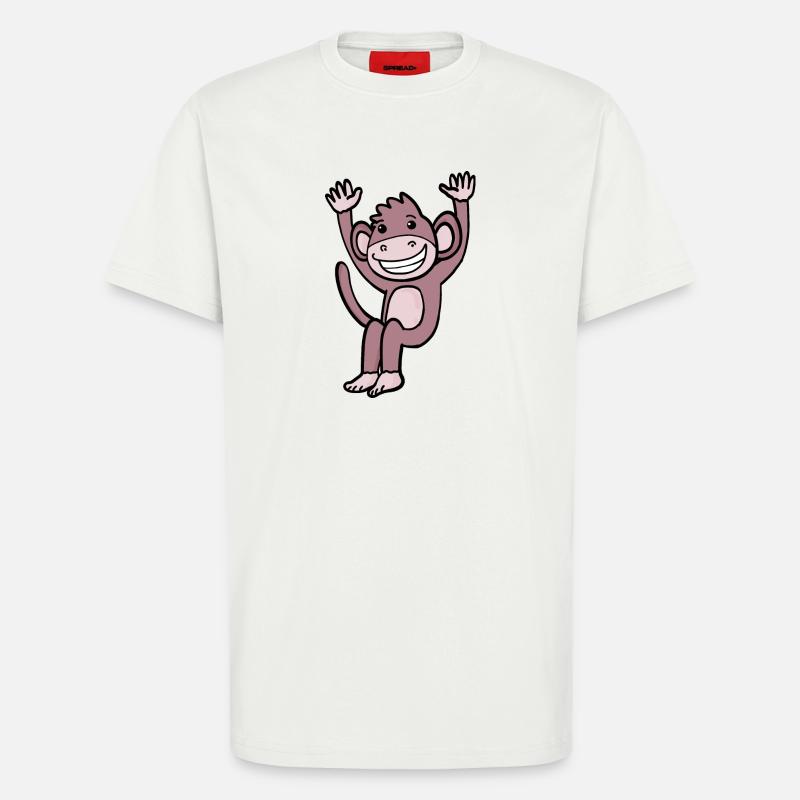 süßer lachender Affe - T-Shirt - made by SPREAD - OFF WHITE