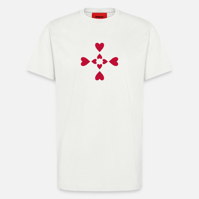 Glitzernde Kreuzherzen - T-Shirt - made by SPREAD - OFF WHITE