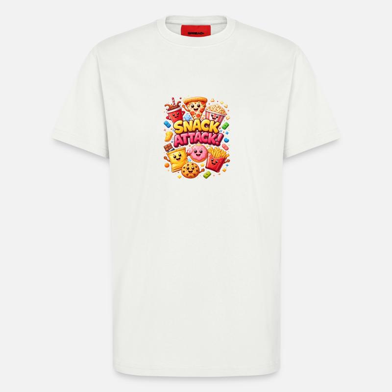 Snack Attack! Bunte Snack-Helden - T-Shirt - made by SPREAD - OFF WHITE