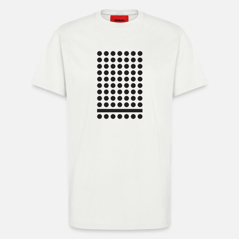 Monochrome Dot Grid Pattern - T-Shirt - made by SPREAD - OFF WHITE