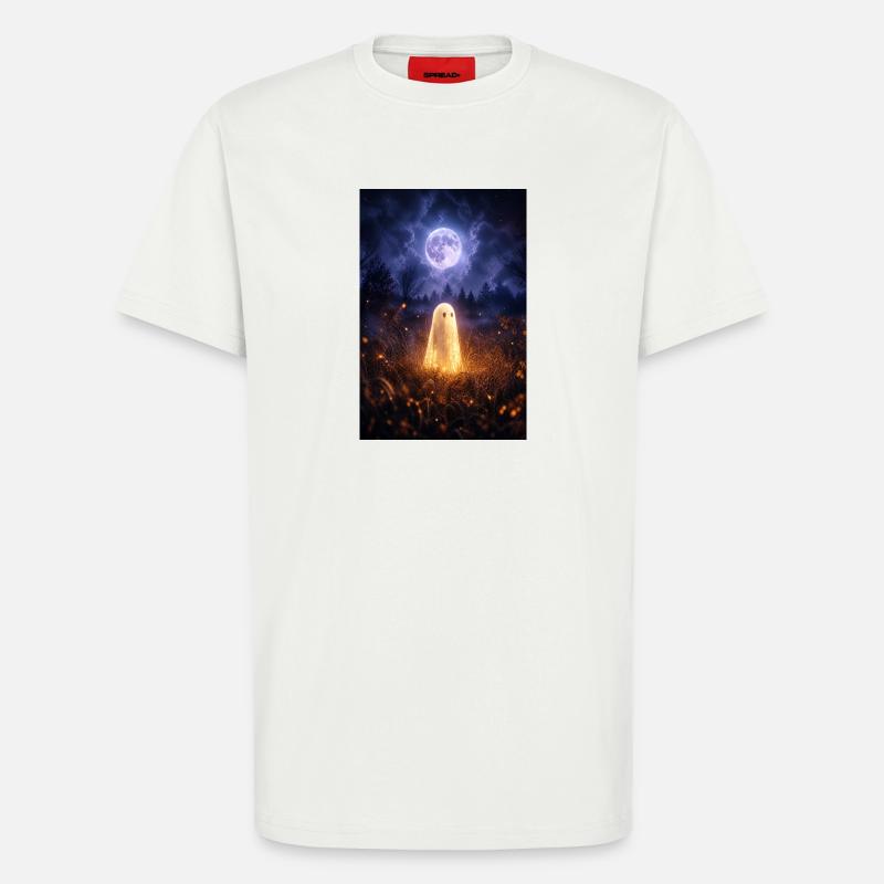 Moonlit Ghost in Lantern Field - T-Shirt - made by SPREAD - OFF WHITE