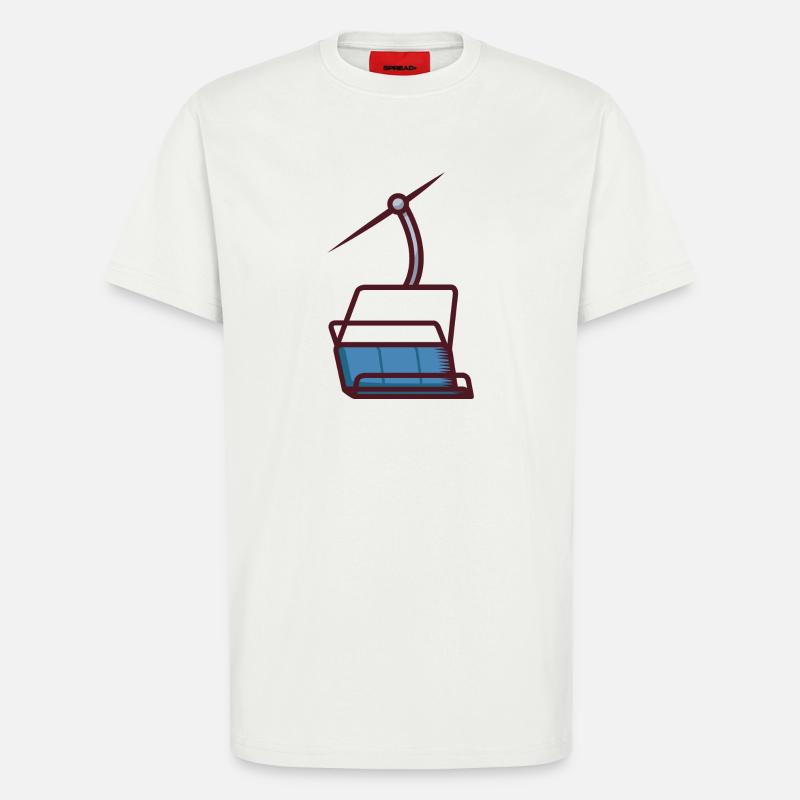 Abstrakte Illustration einer Seilbahn - T-Shirt - made by SPREAD - OFF WHITE