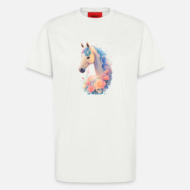 Blütenpferdchen - T-Shirt - made by SPREAD - OFF WHITE