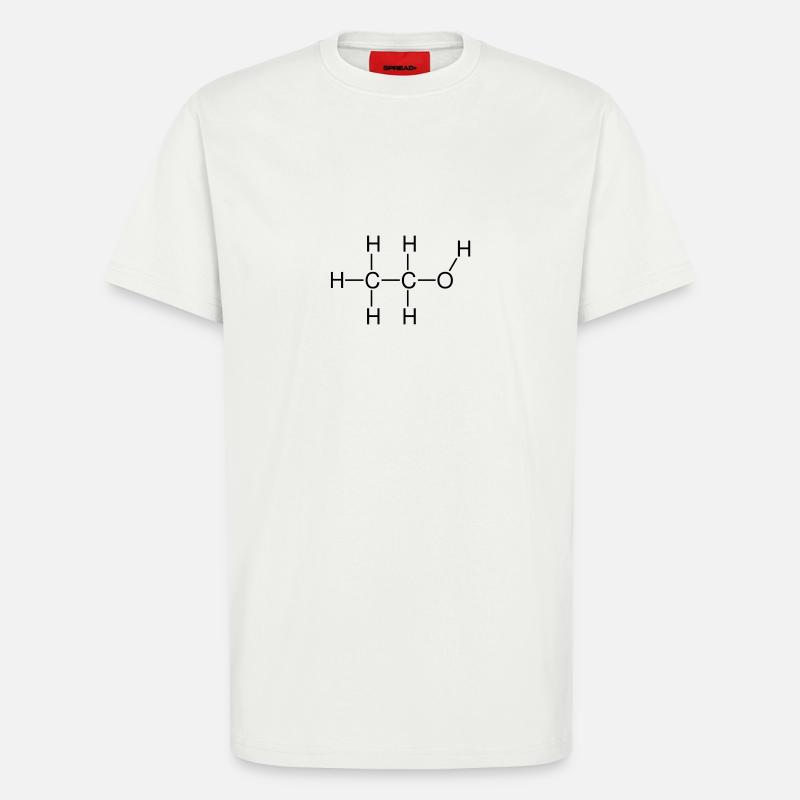 Ethanol Alcohol structural formula - T-Shirt - made by SPREAD - OFF WHITE