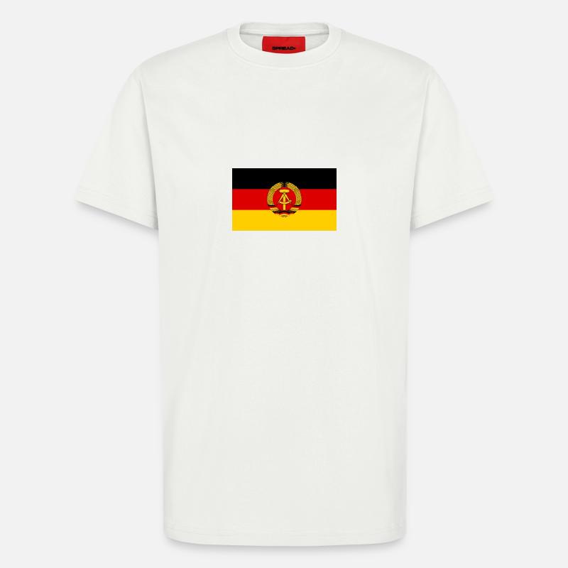 Drapeau de la RDA - T-shirt bio décontracté fabriqué en UE - OFF WHITE