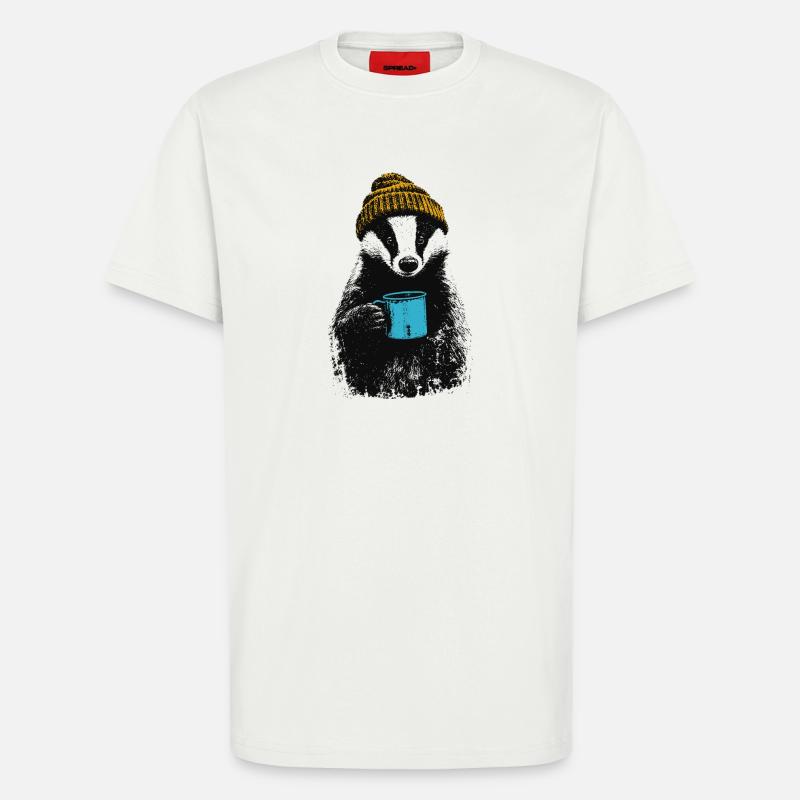 Coffee Badger - T-Shirt - made by SPREAD - OFF WHITE