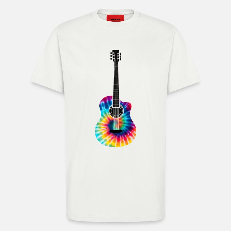 Mehrfarbiges Batik-Gitarrendesign - T-Shirt - made by SPREAD - OFF WHITE