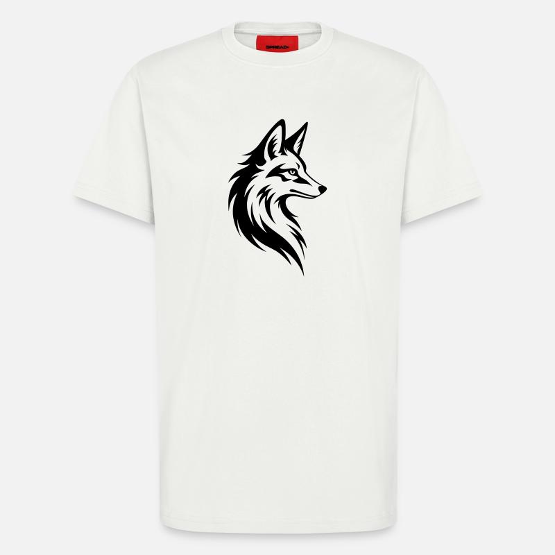 Fuchs Kopf Minimal Tattoo Style - T-Shirt - made by SPREAD - OFF WHITE