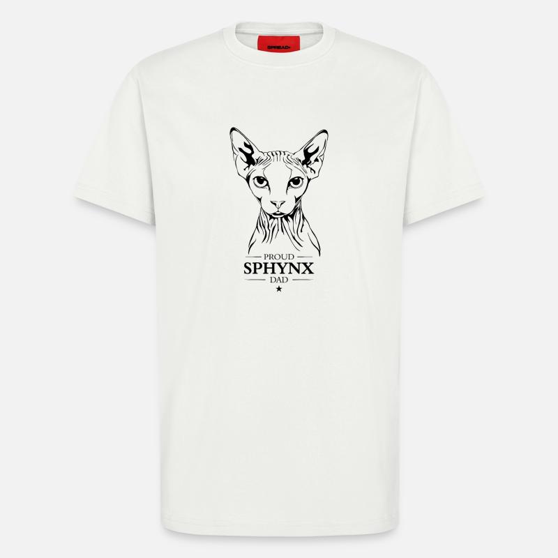 Sphynx Papa Chat Chats Wilsigns - T-shirt bio décontracté fabriqué en UE - OFF WHITE
