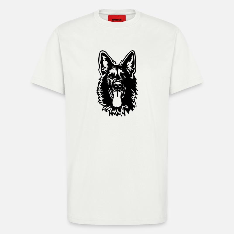 German Shepherd Head - T-Shirt - made by SPREAD - OFF WHITE