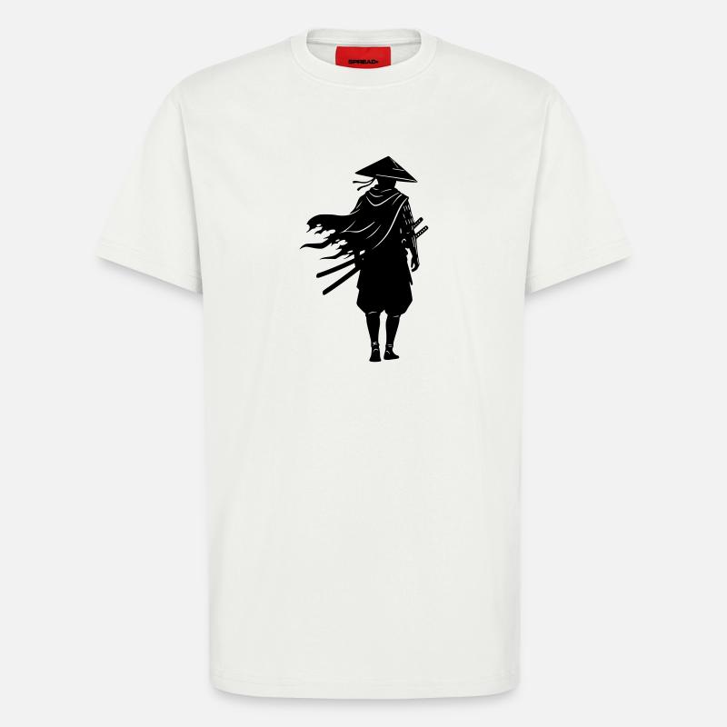 Schatten Krieger Samurai Strohhut - T-Shirt - made by SPREAD - OFF WHITE