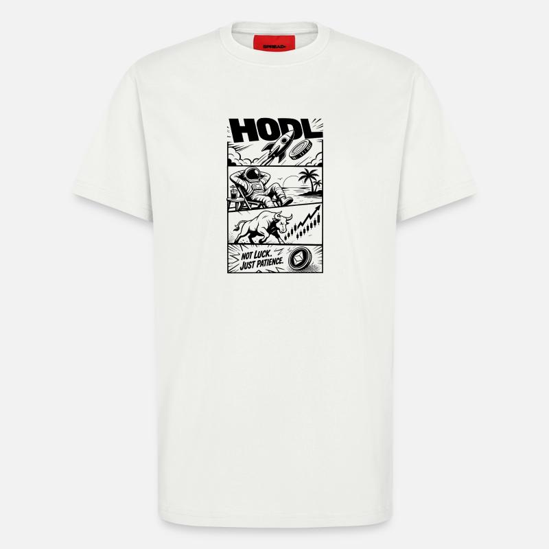 Mème Crypto Rocket HODL - T-shirt bio décontracté fabriqué en UE - OFF WHITE