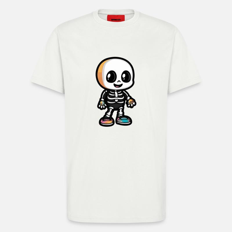 Skeleton Cute Halloween Comic - T-Shirt - made by SPREAD - OFF WHITE