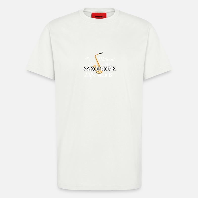 saxophone - T-shirt bio décontracté fabriqué en UE - OFF WHITE