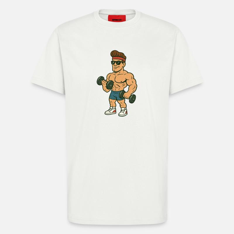 Bodybuilder Comic - T-Shirt - made by SPREAD - OFF WHITE