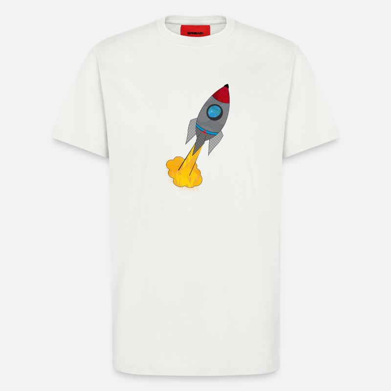 Farbenfrohe Rakete beim Start - T-Shirt - made by SPREAD - OFF WHITE
