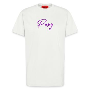 OPA. PAPA. VATERTAG. FROHER VATERTAG - T-Shirt - made by SPREAD - OFF WHITE - Vorne - Alina (178cm) & Michal (187cm)
