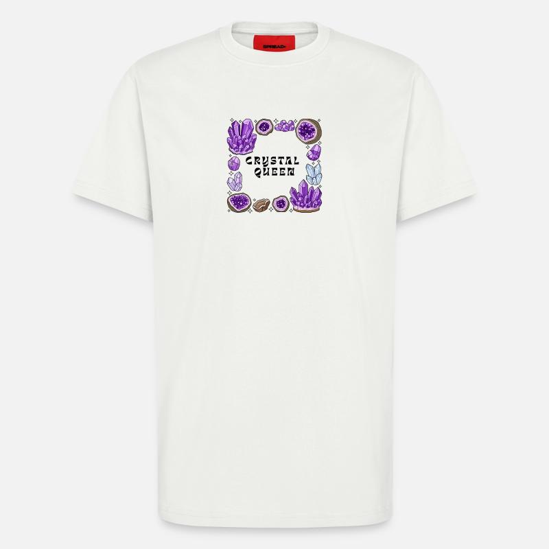 Amnetyst Kristallgeode Kreis - T-Shirt - made by SPREAD - OFF WHITE