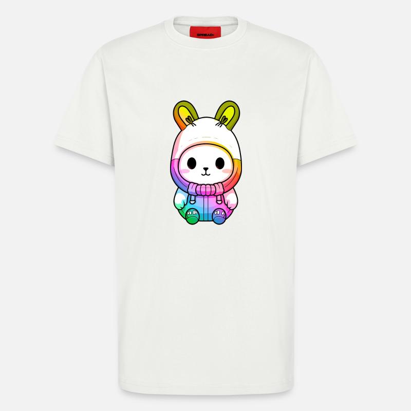 Hase Winter Tier Bunt Comic - T-Shirt - made by SPREAD - OFF WHITE