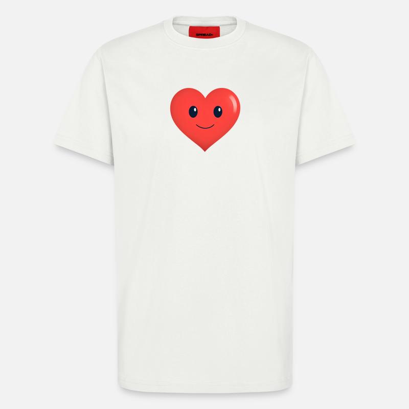 Herz lächelt Form Rot - T-Shirt - made by SPREAD - OFF WHITE
