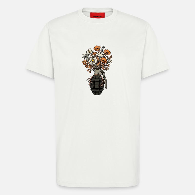 Blumen Granate Peace - T-Shirt - made by SPREAD - OFF WHITE