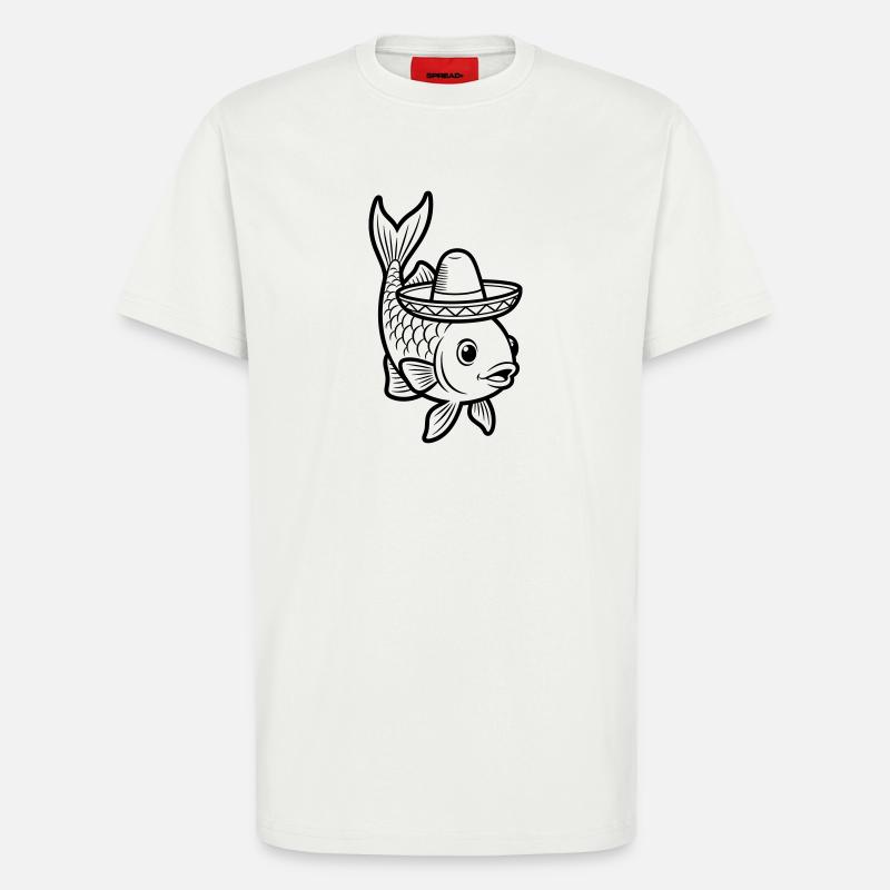 fish sombrero - T-Shirt - made by SPREAD - OFF WHITE