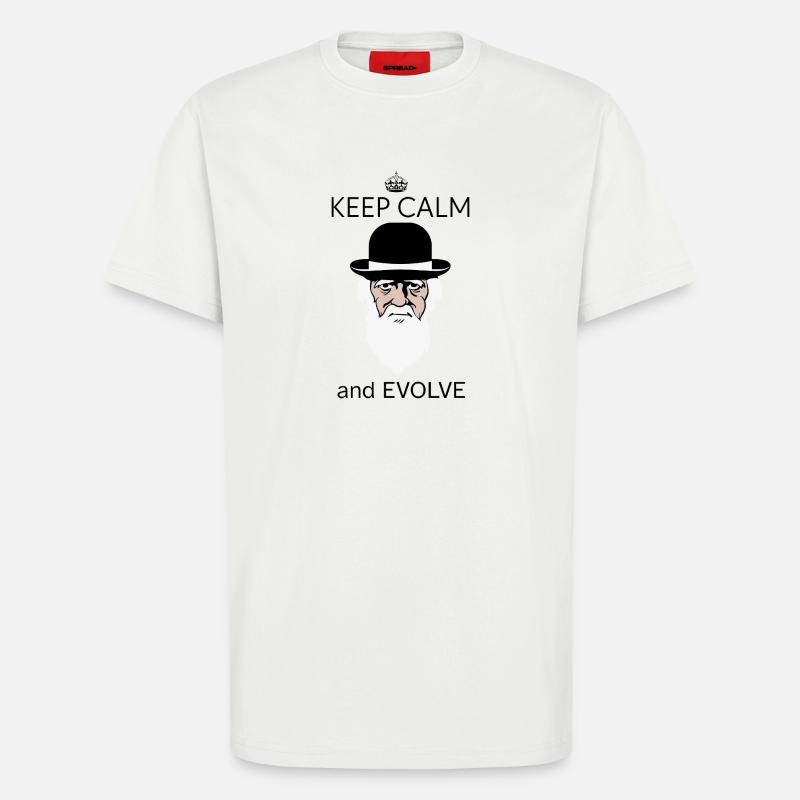 Darwin Keep Calm and evolve - T-shirt bio décontracté fabriqué en UE - OFF WHITE