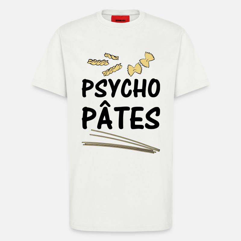 Psycho Pâtes - T-shirt bio décontracté fabriqué en UE - OFF WHITE
