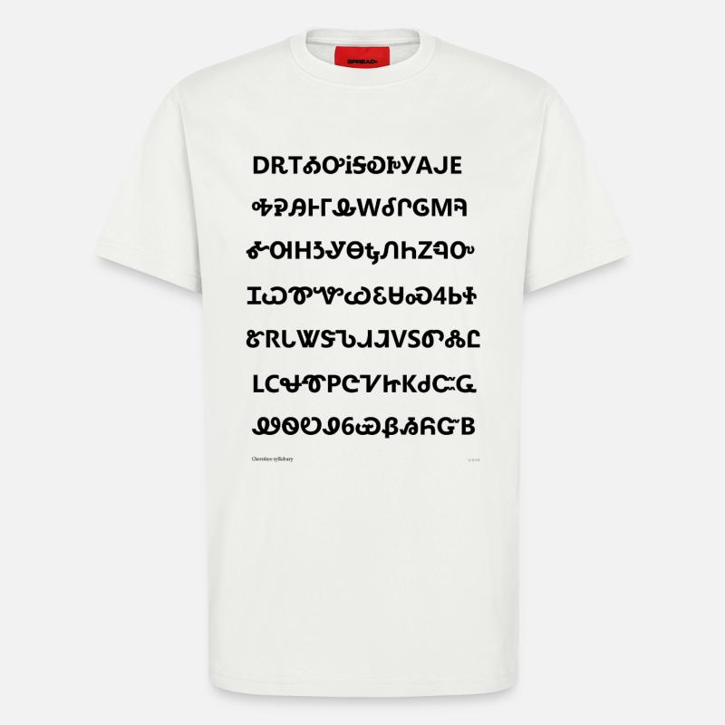 Cherokee-Silbenschrift (schwarz) - T-Shirt - made by SPREAD - OFF WHITE