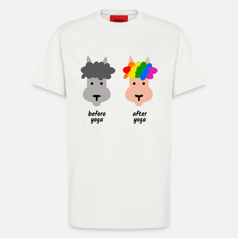 Cadeau de Lama Yoga - T-shirt bio décontracté fabriqué en UE - OFF WHITE
