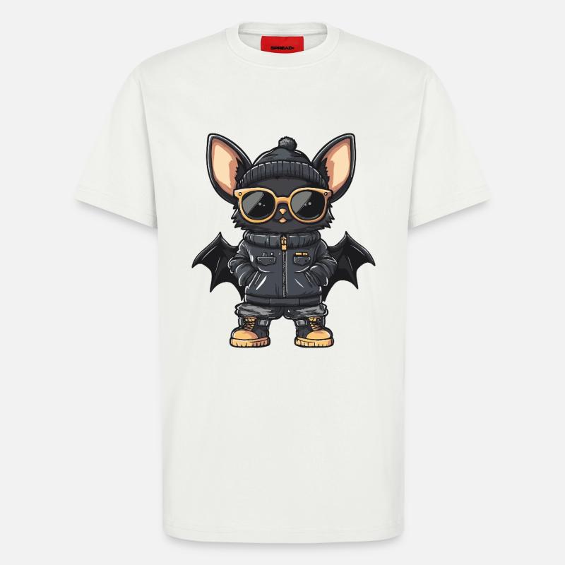 Fledermaus Cool Comic - T-Shirt - made by SPREAD - OFF WHITE