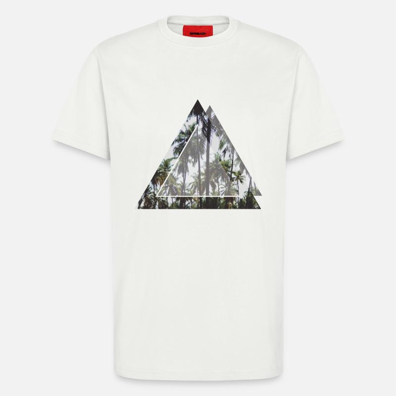 Triangular palm trees - T-Shirt - made by SPREAD - OFF WHITE
