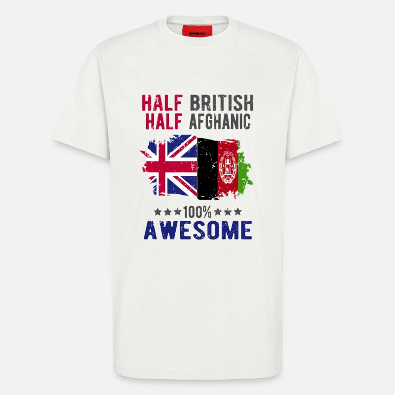 Half British Half Afghan - T-Shirt - made by SPREAD - OFF WHITE