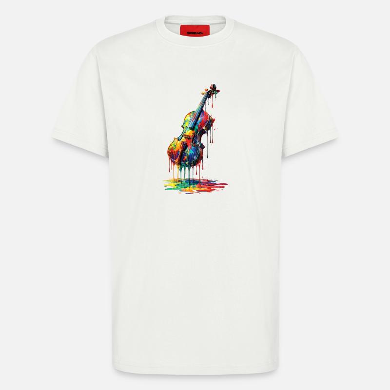 Violin with dripping paint - T-Shirt - made by SPREAD - OFF WHITE