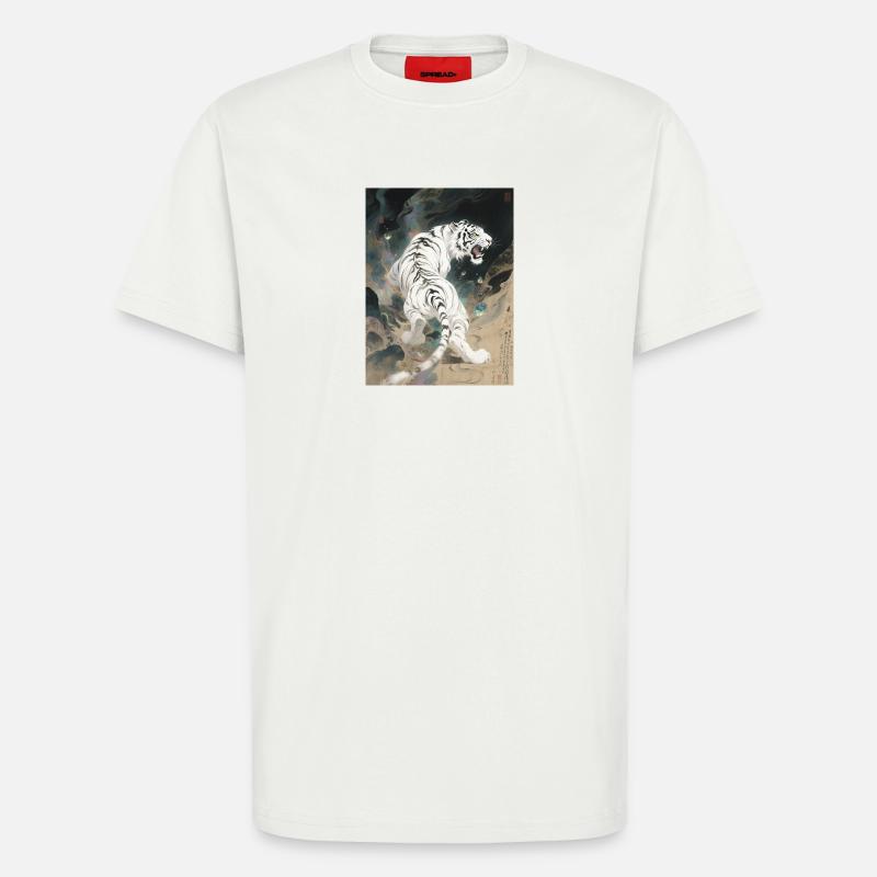 L'Apothéose Céleste : Baihu – Paix Éternelle - T-shirt bio décontracté fabriqué en UE - OFF WHITE