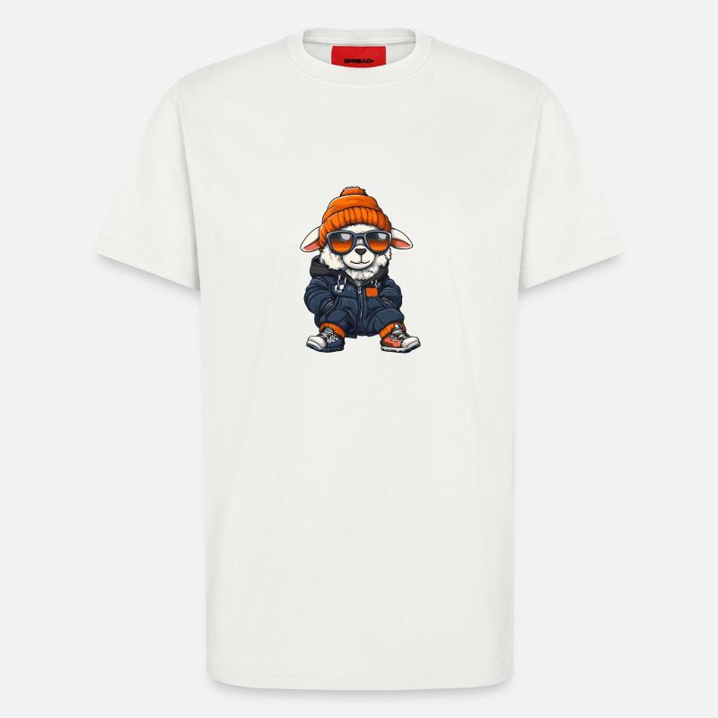 Schaf Winter Comic - T-Shirt - made by SPREAD - OFF WHITE