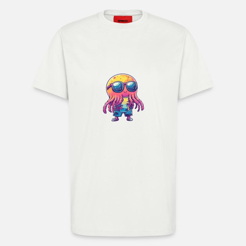 Qualle Comic Urlaub - T-Shirt - made by SPREAD - OFF WHITE